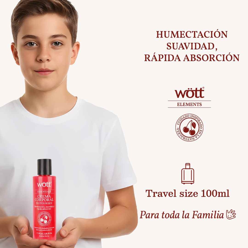 CREMA CORPORAL FRUTOS ROJOS WOTT 100 ML