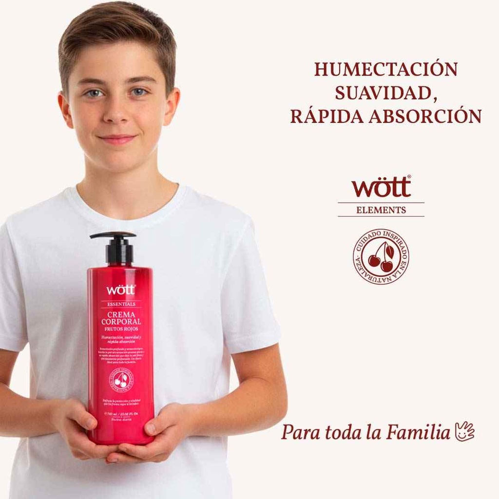 CREMA CORPORAL FRUTOS ROJOS WOTT 740 ML.