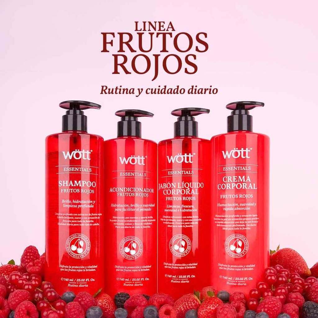 JABON CORPORAL FRUTOS ROJOS WOTT 740 ML.