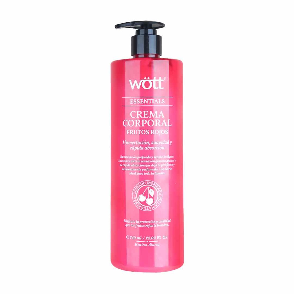 [WFR-CREM] CREMA CORPORAL FRUTOS ROJOS WOTT 740 ML.
