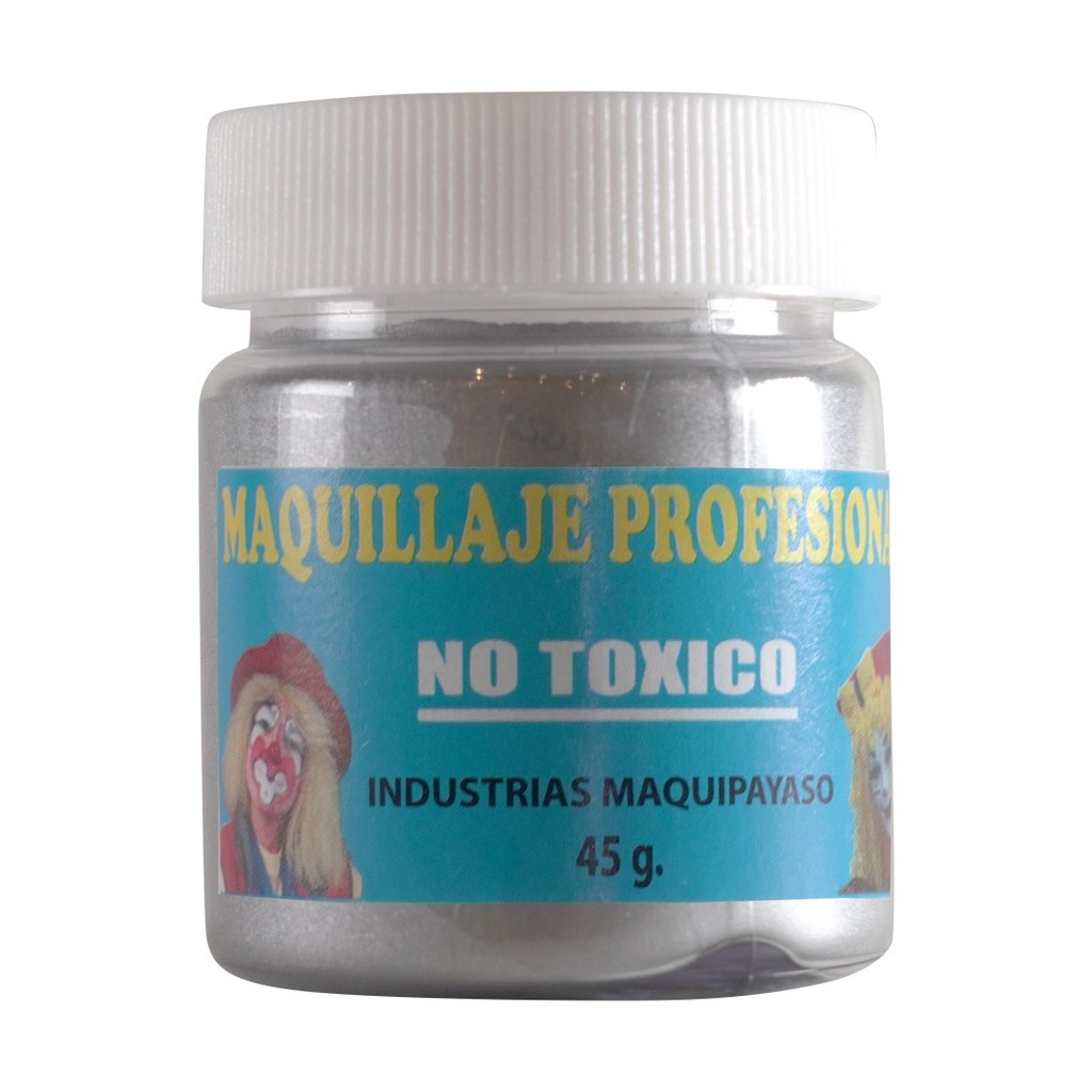 MAQUILLAJE PARA PAYASO PLATA TARRO