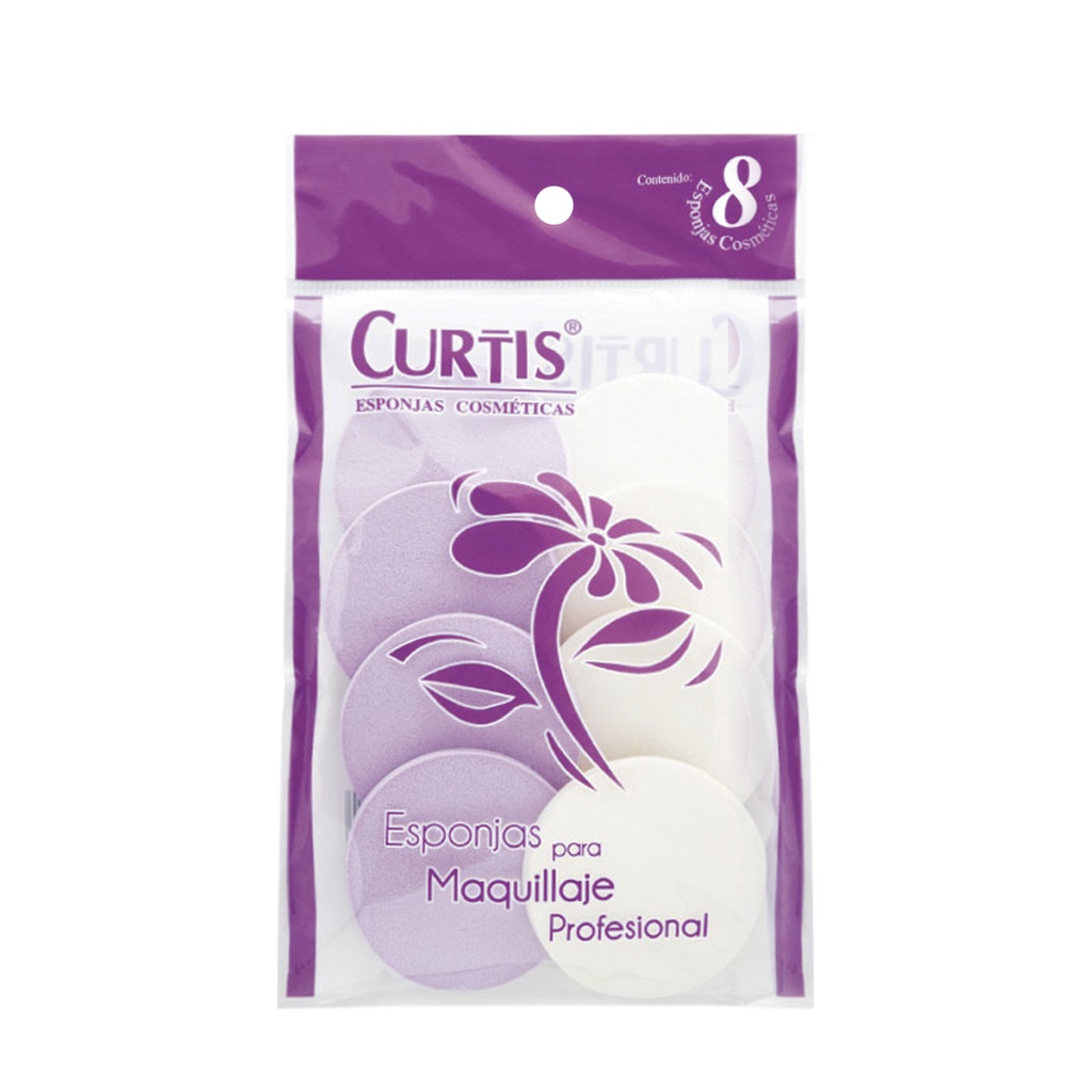 [311-C] ESPONJA P/ MAQUILLAJE C/8 CURTIS