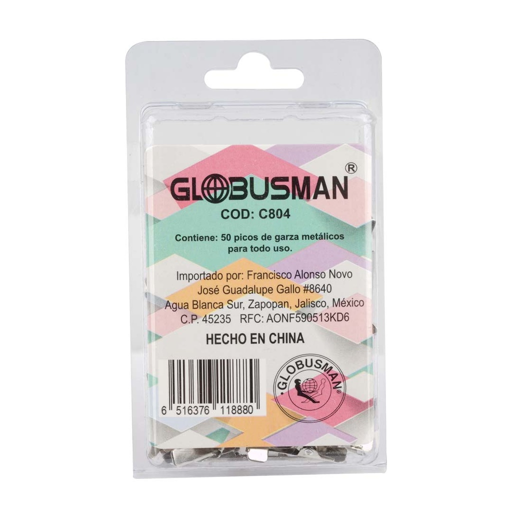 PICO DE GARZA METALICO C/50 PIEZAS GLOBUS