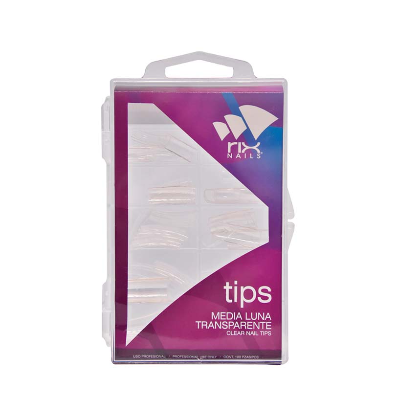[RIX-TRANS] CAJA DE UÑAS RIX CON 100 TRANSPARENTE