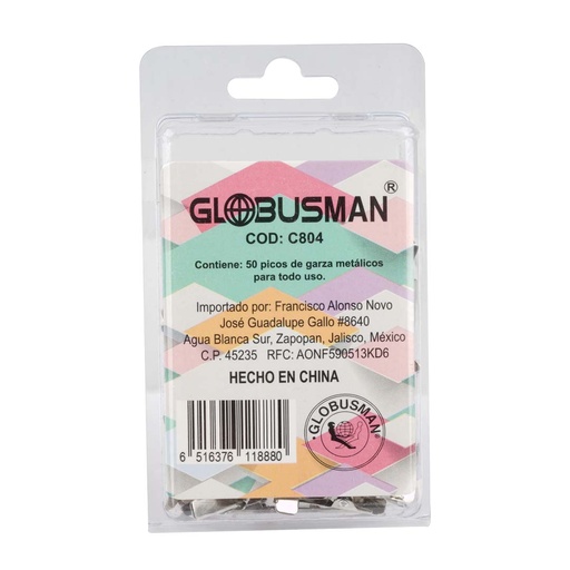 [C804] PICO DE GARZA METALICO C/50 PIEZAS GLOBUS
