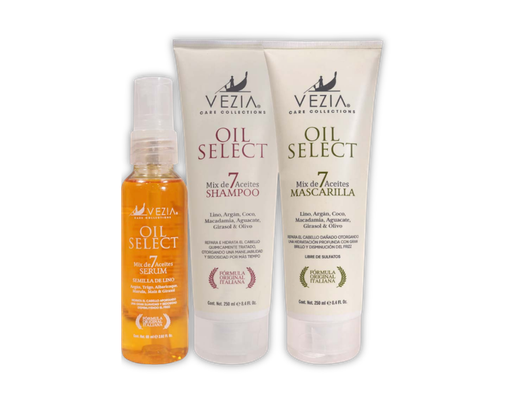 [PAQ.OIL] Kit Profesional Oil Select Mix 7 Aceites Vezia – Reparación y Nutrición Capilar